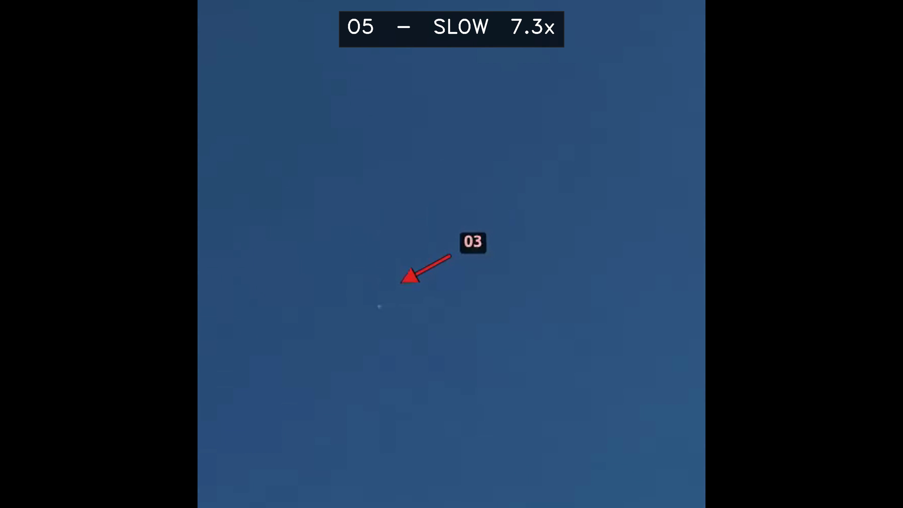 Zoomed-in view of fainter object with red arrow